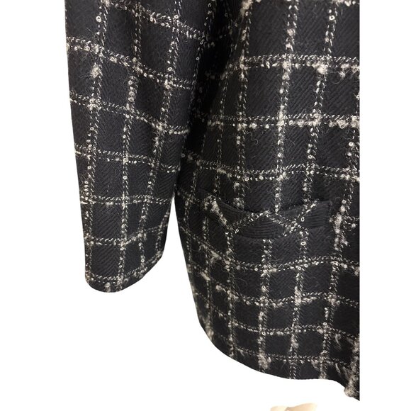 Vintage Alfred Dunner Womens Wool Blazer 42/22W Black & White Checkered - Picture 3 of 12
